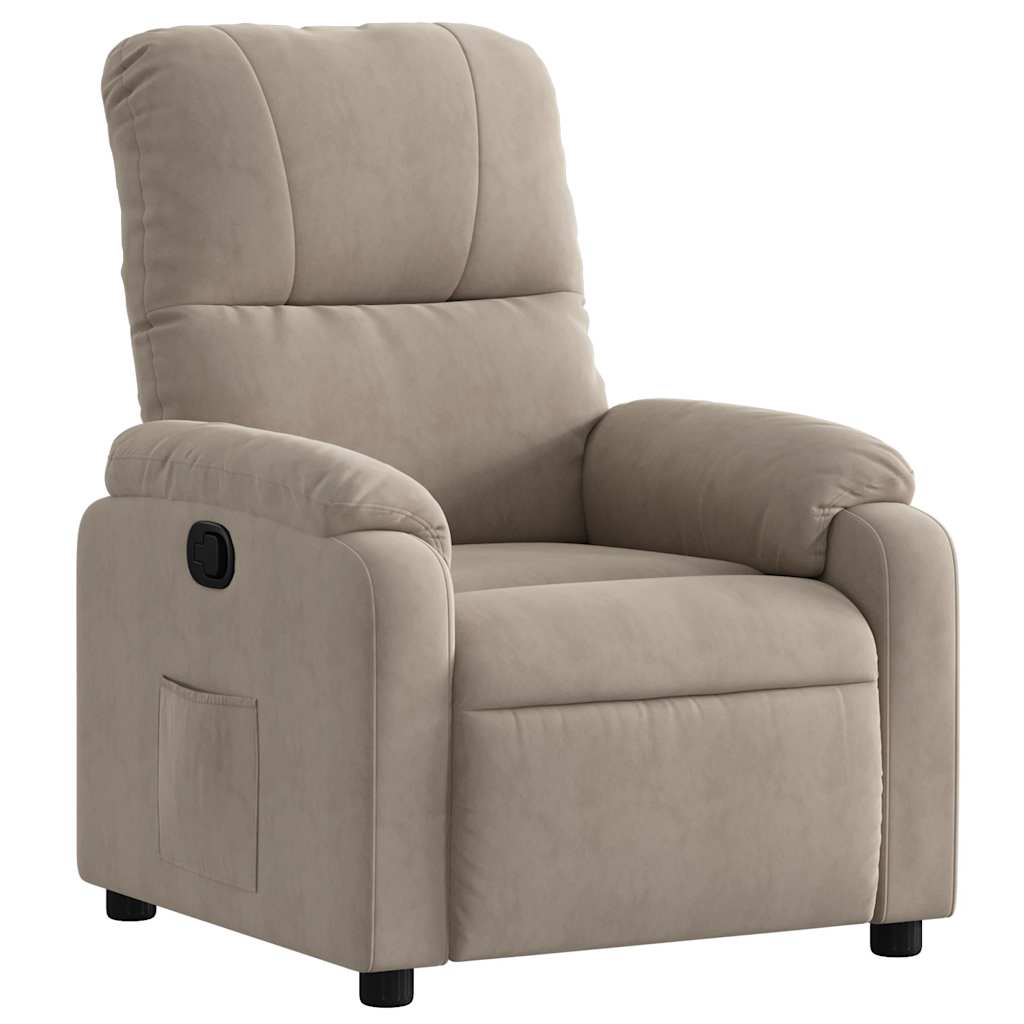 Vidaxl fauteuil verstelbaar microvezelstof taupe