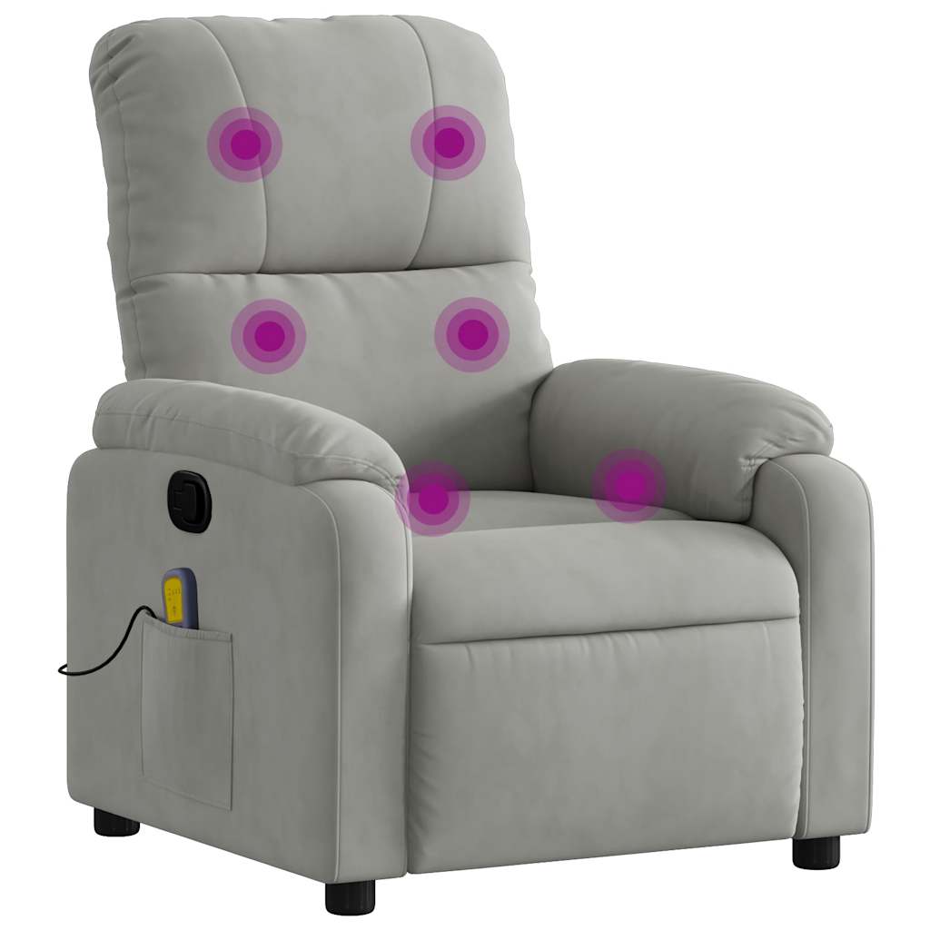 Vidaxl massagestoel microvezelstof lichtgrijs
