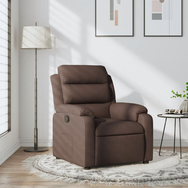 Vidaxl fauteuil verstelbaar stof donkerbruin