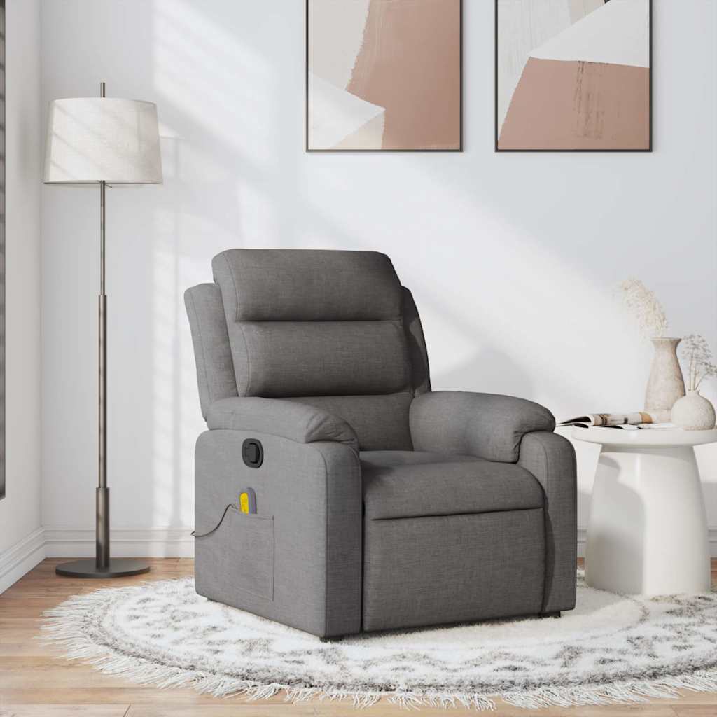 Vidaxl massagestoel verstelbaar stof donkergrijs