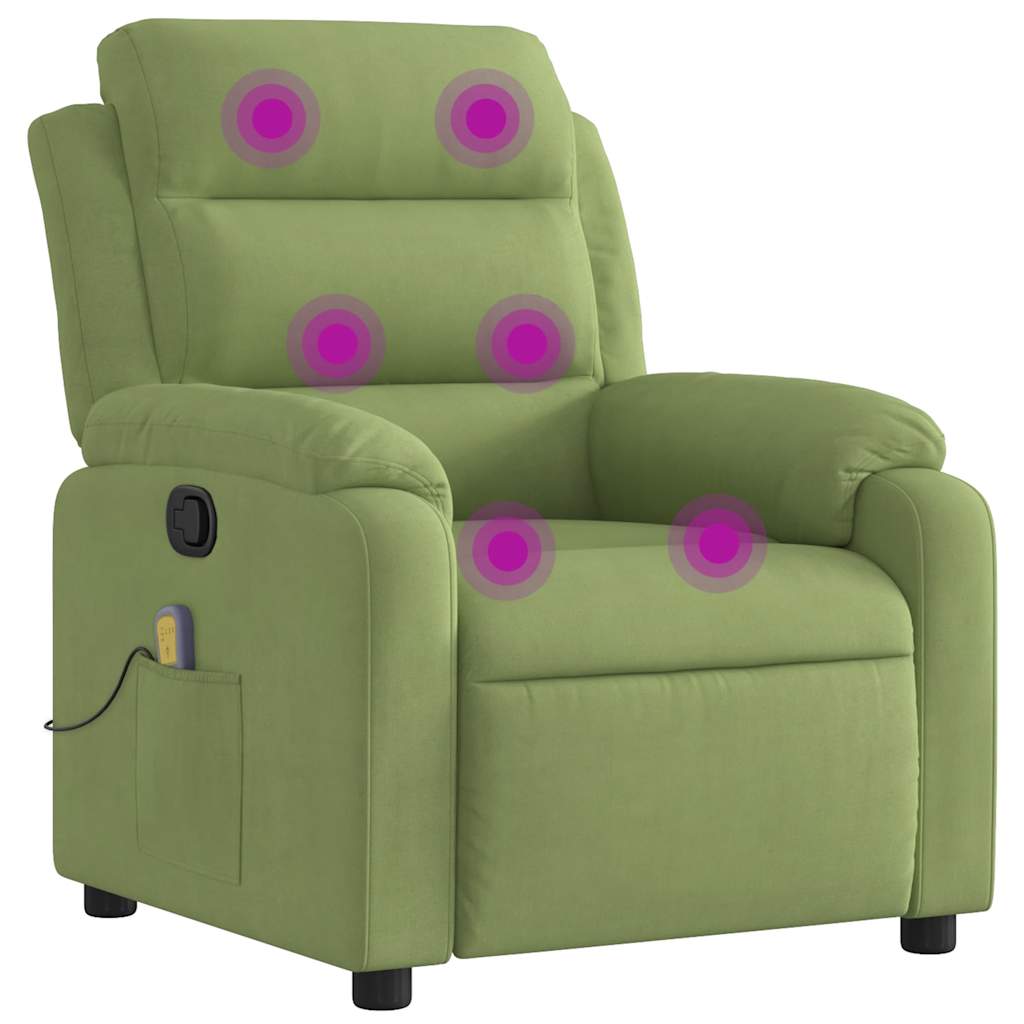 Vidaxl massagestoel verstelbaar fluweel lichtgroen