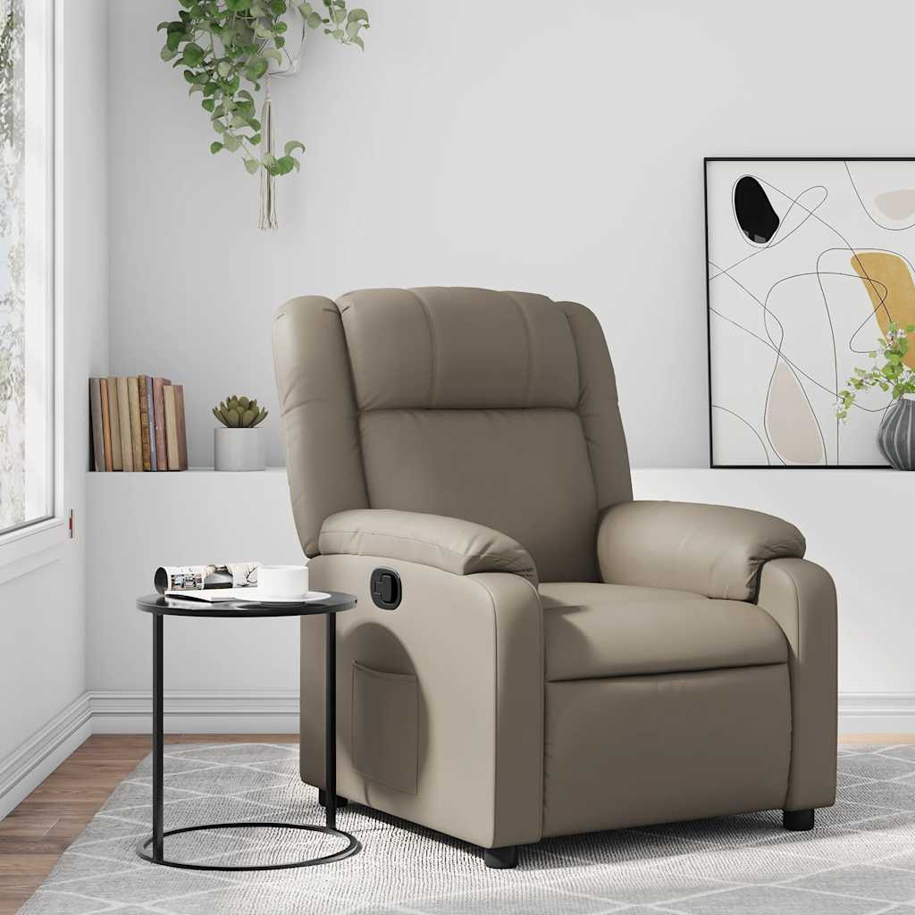 Vidaxl fauteuil verstelbaar kunstleer cappuccinokleurig