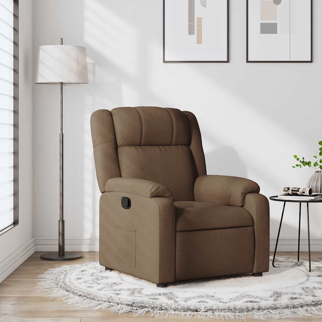 Vidaxl fauteuil verstelbaar stof bruin