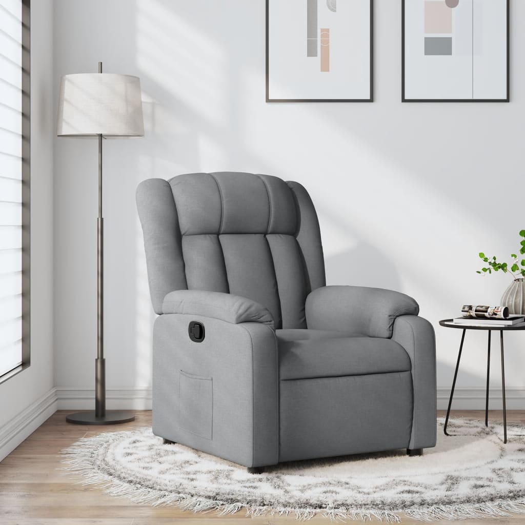 Vidaxl fauteuil verstelbaar stof lichtgrijs