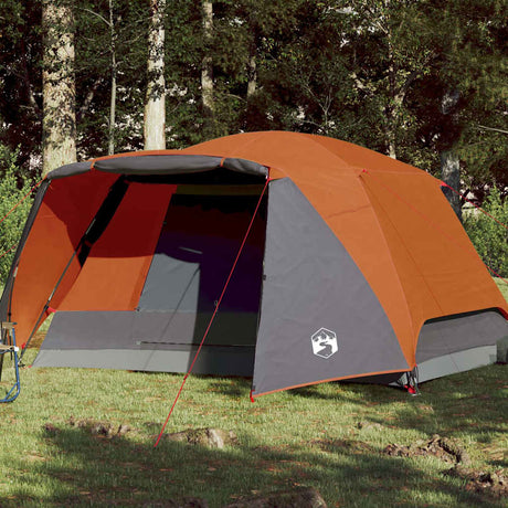 Namiot rodzinny Vidaxx z markizą 6-osobowy wodoodporny szary i pomarańczowy