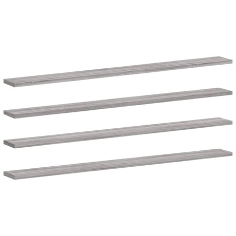 Vidaxl wandschappen 4 st 100x10x1,5 cm bewerkt hout grijs sonoma eiken
