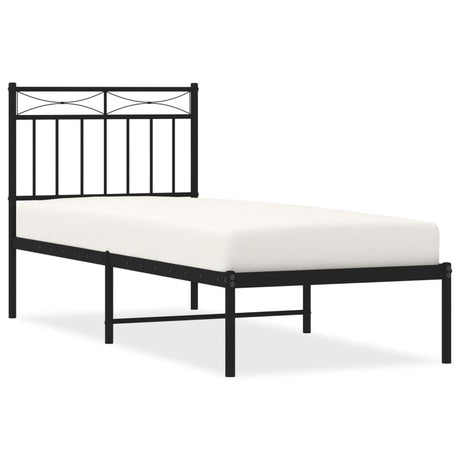 Vidaxl bedframe met hoofdbord metaal zwart 80x200 cm