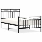 Vidaxl bedframe met hoofd- en voeteneinde metaal zwart 100x190 cm