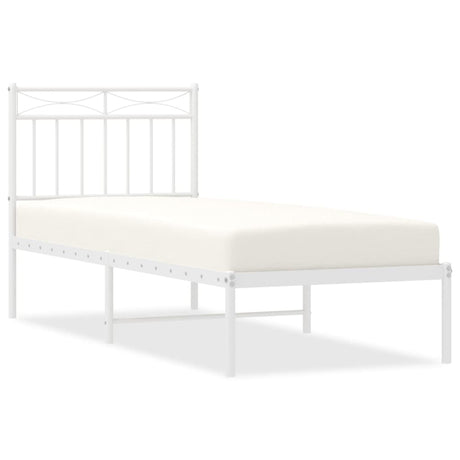 Vidaxl bedframe met hoofdbord metaal wit 80x200 cm