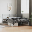 Vidaxl bedframe met hoofdbord metaal wit 140x200 cm