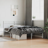 Vidaxl bedframe met hoofdbord metaal wit 140x200 cm