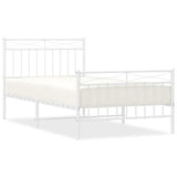 Vidaxl bedframe met hoofd- en voeteneinde metaal wit 100x190 cm