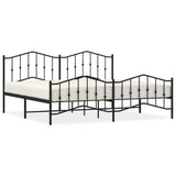 Vidaxl bedframe met hoofd- en voeteneinde metaal zwart 193x203 cm