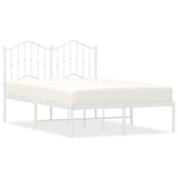 Vidaxl bedframe met hoofdbord metaal wit 120x200 cm