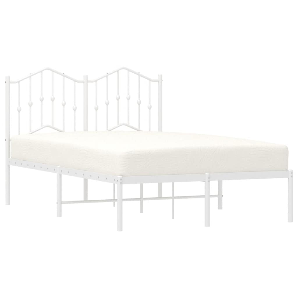 Vidaxl bedframe met hoofdbord metaal wit 120x200 cm
