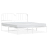 Vidaxl bedframe met hoofdbord metaal wit 183x213 cm