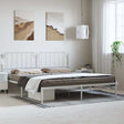 Vidaxl bedframe met hoofdbord metaal wit 183x213 cm
