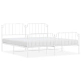 Vidaxl bedframe met hoofd- en voeteneinde metaal wit 193x203 cm