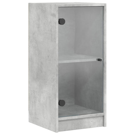 Vidaxl bijzetkast met glazen deuren 35x37x75,5 cm betongrijs