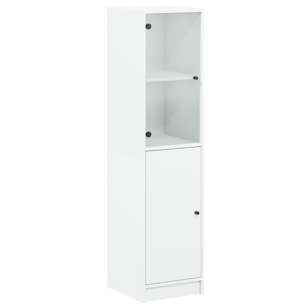 Vidaxl hoge kast met glazen deur 35x37x142 cm wit