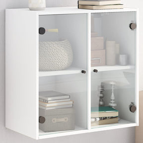 Vidaxl wandkast met glazen deuren 68x37x68,5 cm wit