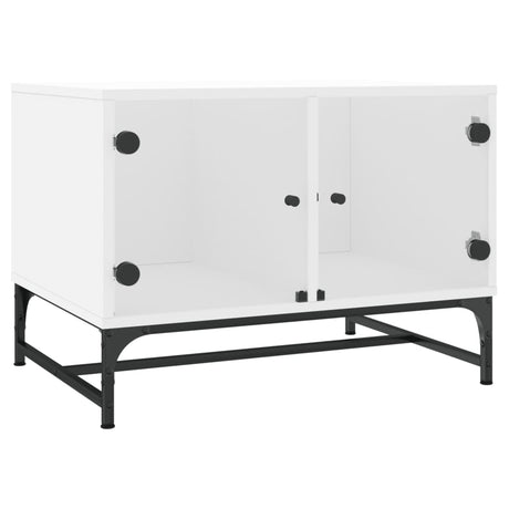 Vidaxl salontafel met glazen deuren 68,5x50x50 cm wit