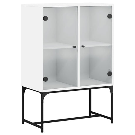 Vidaxl bijzetkast met glazen deuren 69x37x100 cm wit