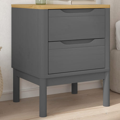 Vidaxl nachtkastje floro 45x39x57 cm massief grenenhout grijs