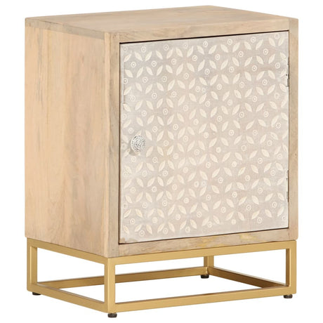 Vidaxl nachtkastje 40x30x50 cm massief mangohout en ijzer