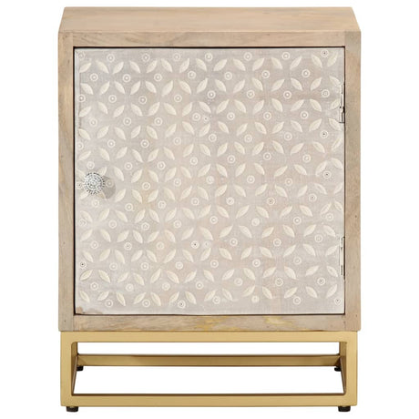 Vidaxl nachtkastje 40x30x50 cm massief mangohout en ijzer