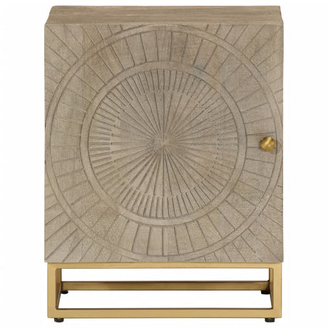Vidaxl nachtkastje 40x30x50 cm massief mangohout en ijzer