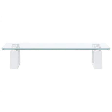 Stojak na monitor VidaXL 40x20x8 cm, szkło hartowane i metal, biały