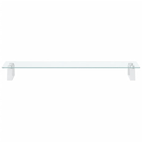 Stojak na monitor Vidaxxl 80x20x8 cm szkło hartowane i metal biały