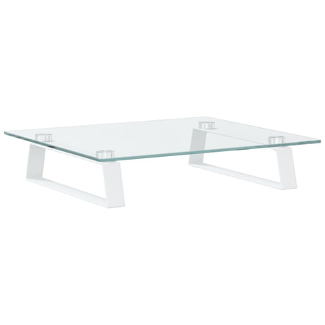 Stojak na monitor Vidaxxl 40x35x8 cm szkło hartowane i metal biały