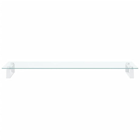 Stojak na monitor VidaXL 100x35x8 cm, szkło hartowane i metal, biały