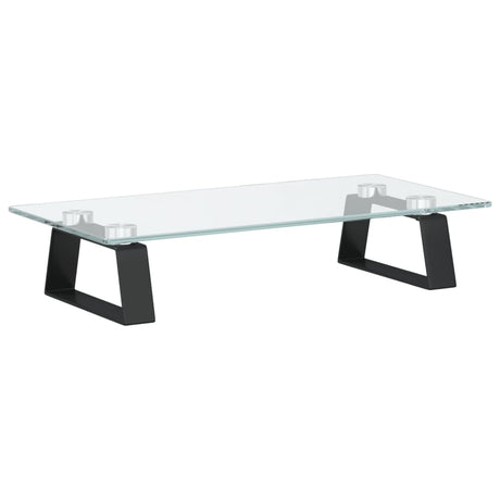 Stojak na monitor Vidaxx 40x20x8 cm szkło hartowane i metal czarny