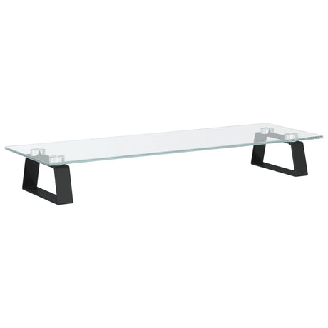 Stojak na monitor VidaXL 60x20x8 cm, szkło hartowane i metal, czarny