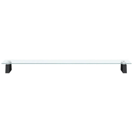 Stojak na monitor VidaXL 100x20x8 cm, szkło hartowane i metal, czarny