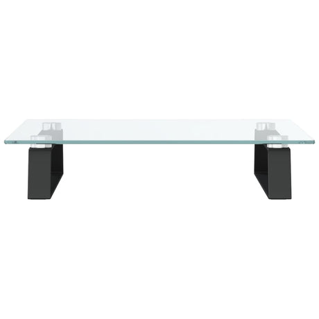 Stojak na monitor VidaXL 40x35x8 cm, szkło hartowane i metal, czarny
