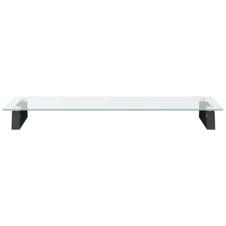 Stojak na monitor Vidaxxl 80x35x8 cm szkło hartowane i metal czarny