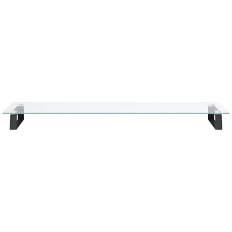 Stojak na monitor VidaXL 100x35x8 cm, szkło hartowane i metal, czarny