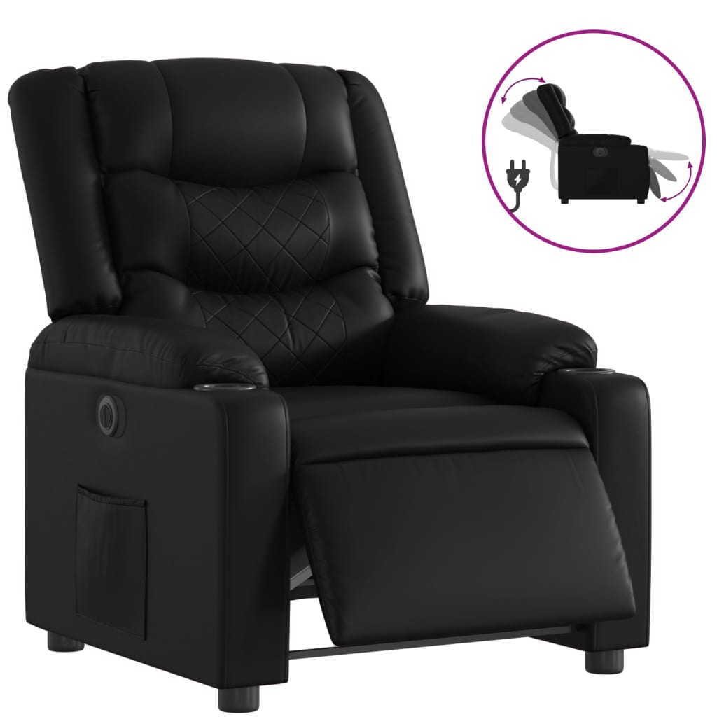 Vidaxl fauteuil elektrisch verstelbaar kunstleer zwart
