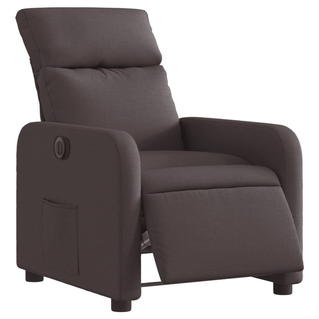 Vidaxl fauteuil verstelbaar elektrisch stof donkerbruin