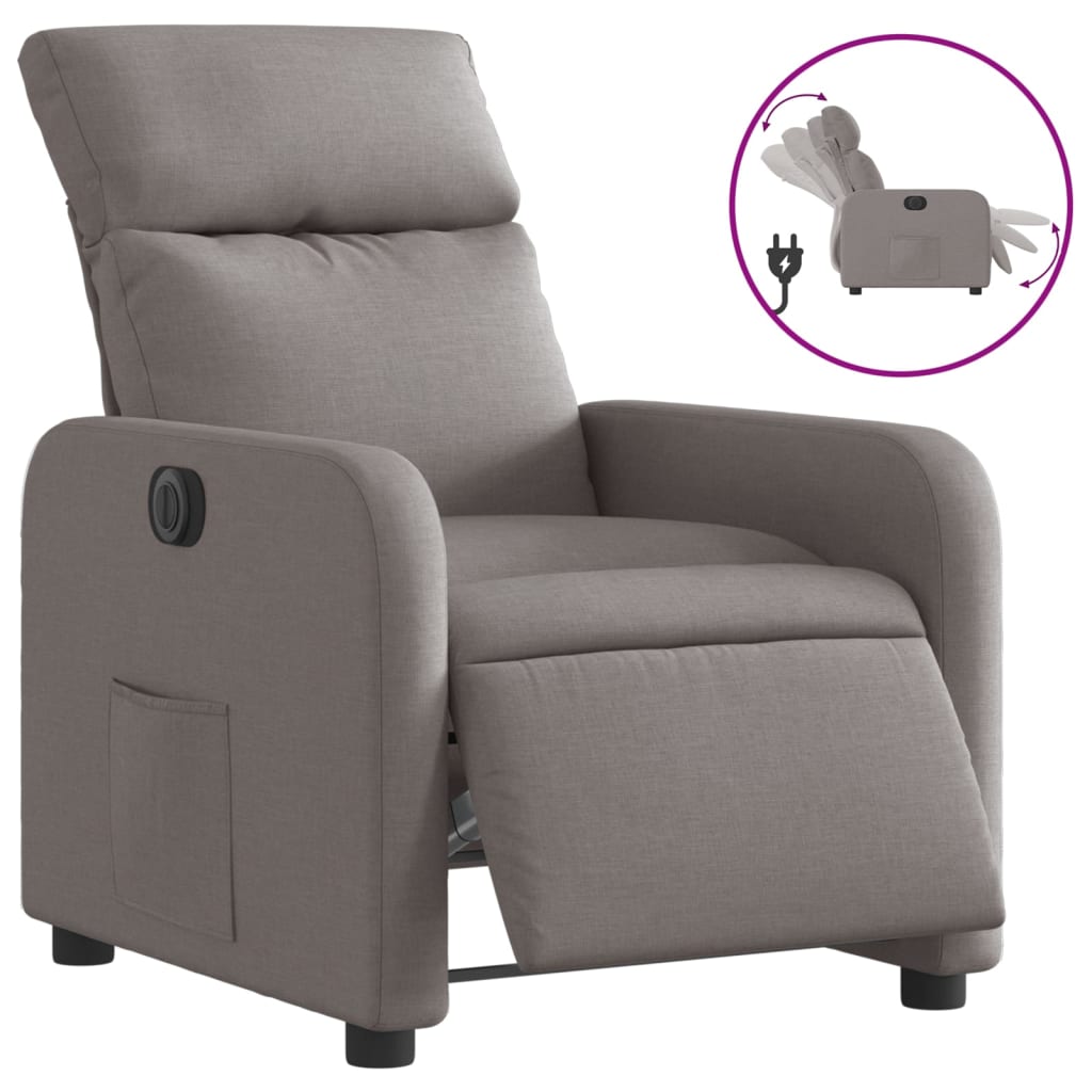 Vidaxl fauteuil verstelbaar elektrisch stof taupe