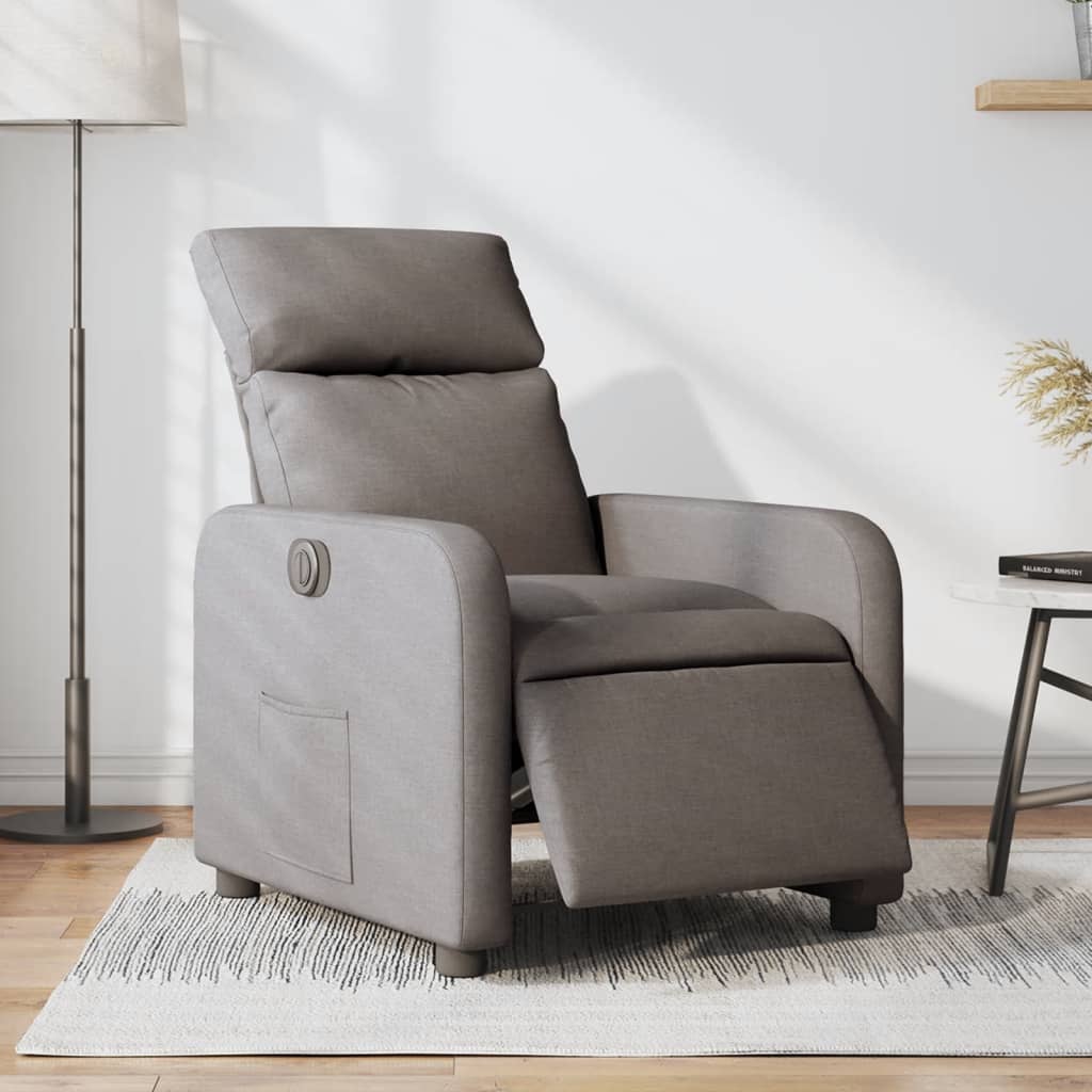 Vidaxl fauteuil verstelbaar elektrisch stof taupe