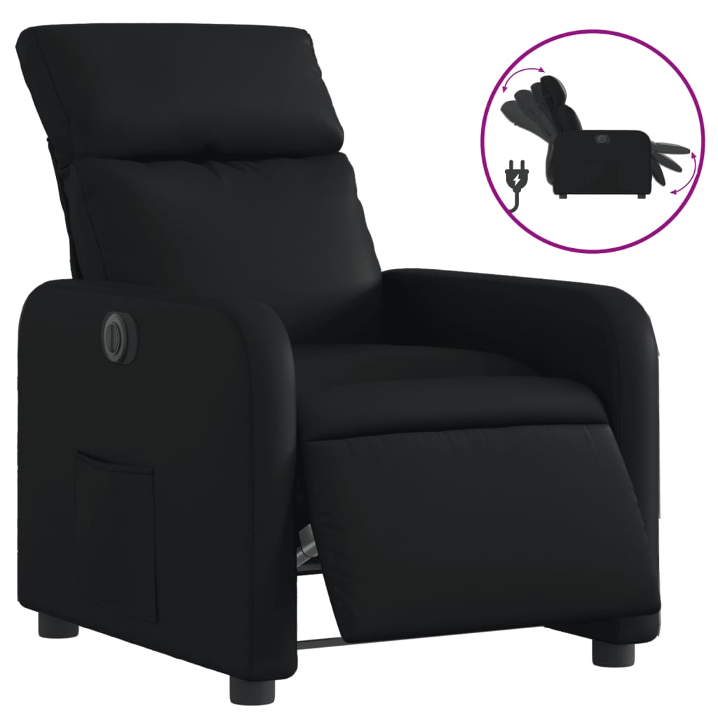 Vidaxl fauteuil elektrisch verstelbaar kunstleer zwart