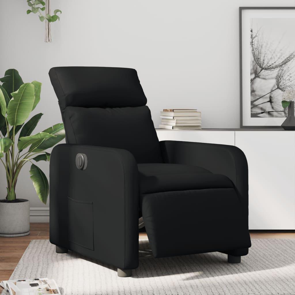 Vidaxl fauteuil elektrisch verstelbaar kunstleer zwart