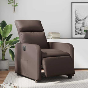 Vidaxl fauteuil verstelbaar elektrisch kunstleer bruin