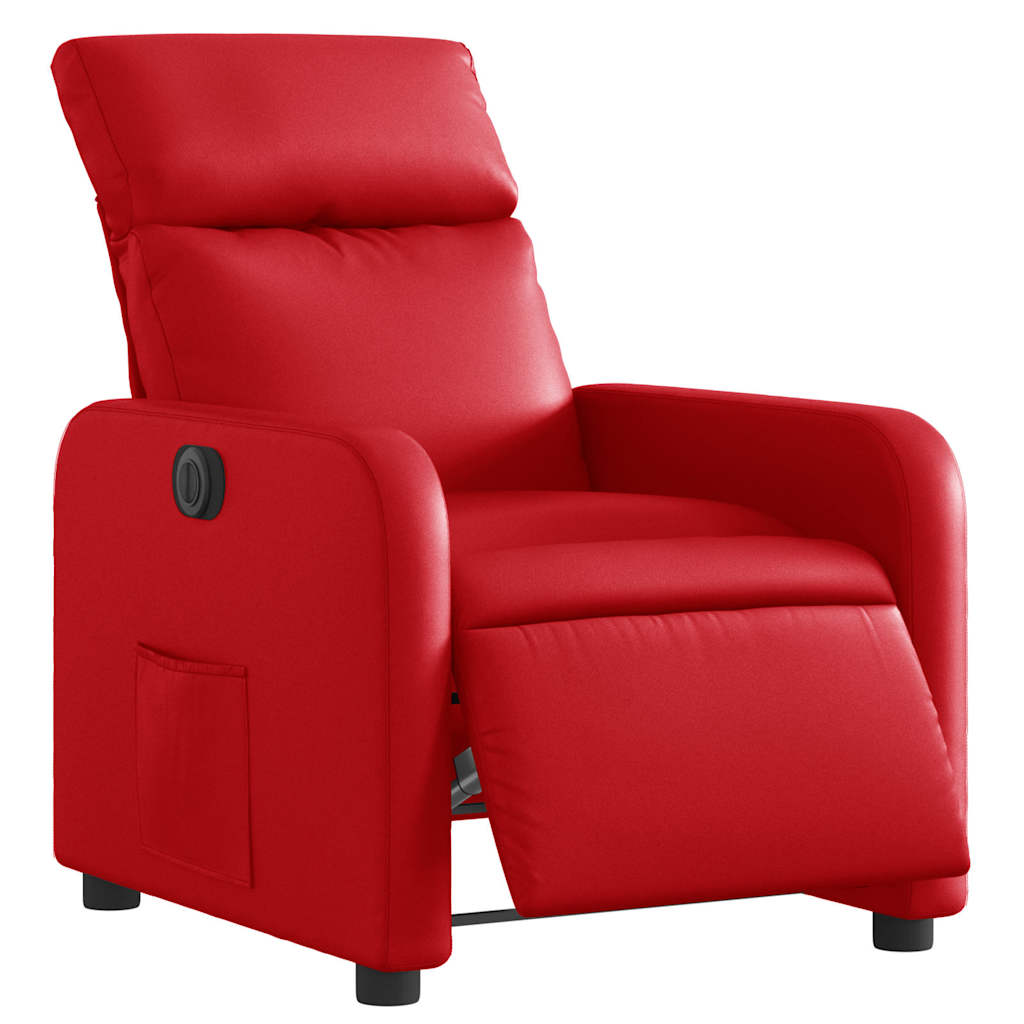 Vidaxl fauteuil verstelbaar elektrisch kunstleer rood