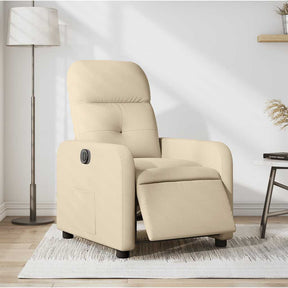 Vidaxl fauteuil verstelbaar elektrisch stof crèmekleurig